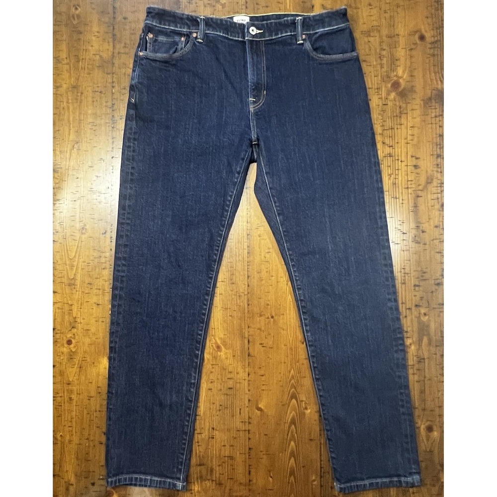 Flint And Tinder Slim Fit Selvedge Jeans Mens 36x31 Dark Wash Blue Denim